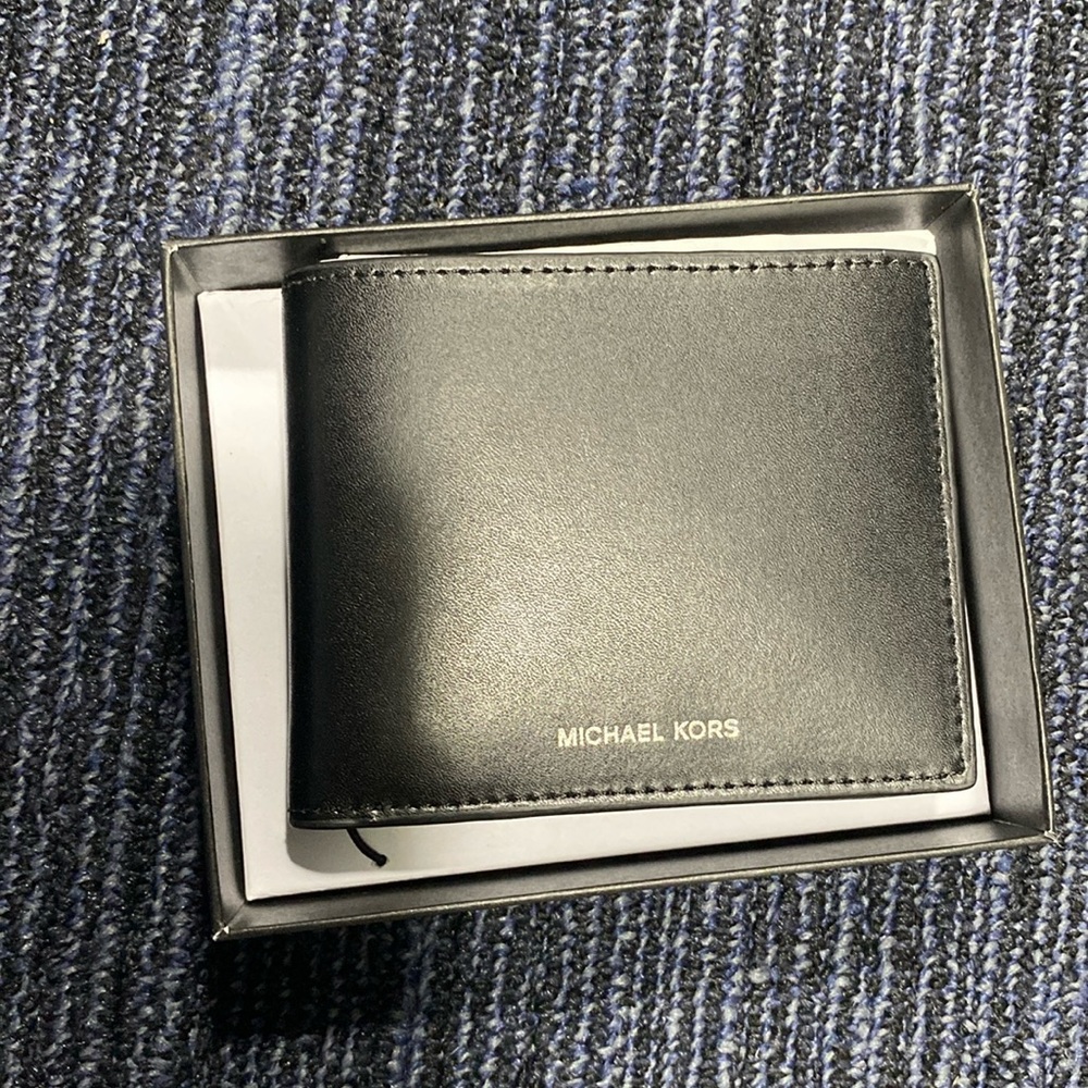 🖤 Michael Kors Warren - Men's Slim Pocket Wallet, Black, 4x3.25in 🌟